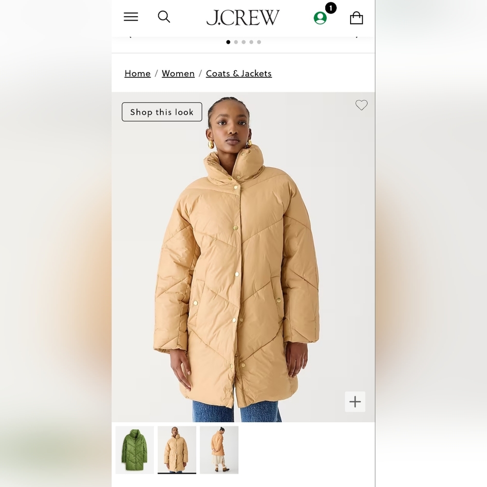 NWT JCrew Puffer Coat